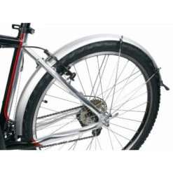 Messingschlager Paire De Garde Boue Pour Vélo 26 Pouces Avec Câble électrique - 60 Mm -Magasin D'accessoires De Vélo garde boue argent avant et arriere pour velo 26 pouces 60 mm full 4